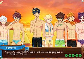 Twinks flirting and fighting on the beach camp companion - yoichi route - element 10